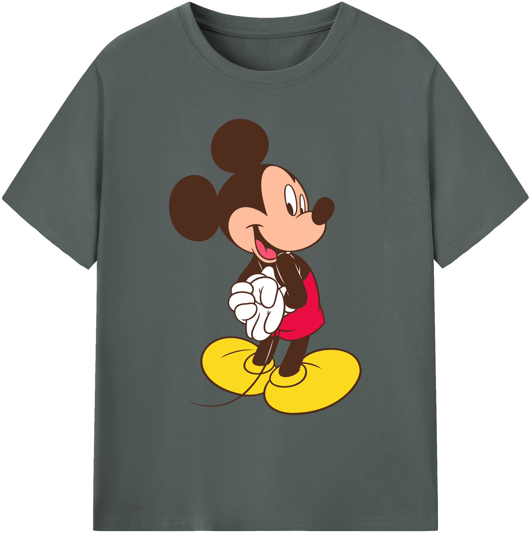 ミッキーマウス Mickey Mouse 綿100％ メンズ半袖Tシャツ｜肌触りやわらか＆通気性